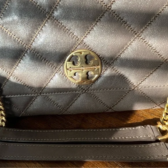 Tory Burch Willa Grey Quilted Versatile Shoulder Crossbody Bag - Picture 4 of 15